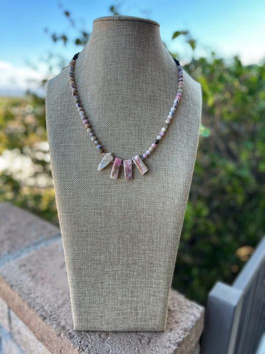 Pink Opal Necklace (Barbie inspired)
